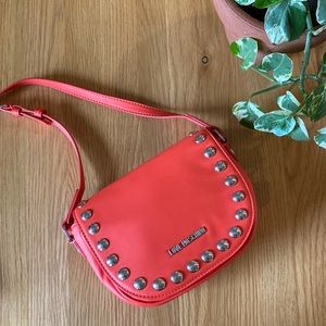 Love Moschino Red Studded Vegan Leather Crossbody Purse
